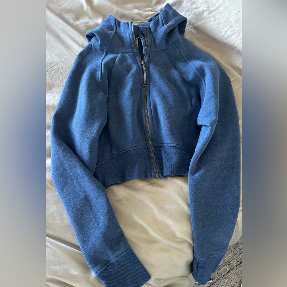 lululemon athletica Blue Zip-Up Hooded Sweatshirt